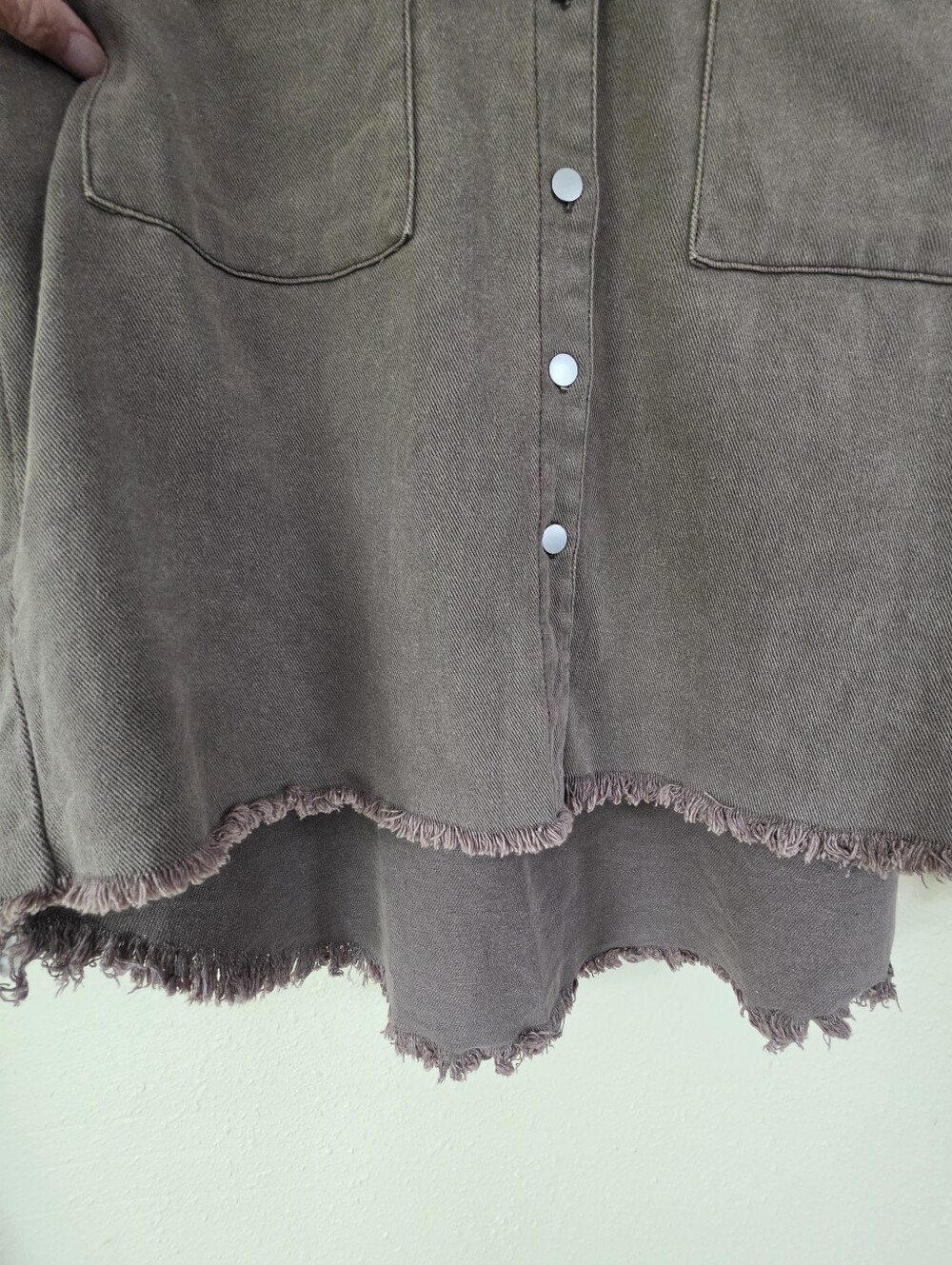 POL Cable Knit Sleeve Shacket Chocolate & Cream Small - Picture 11 of 16